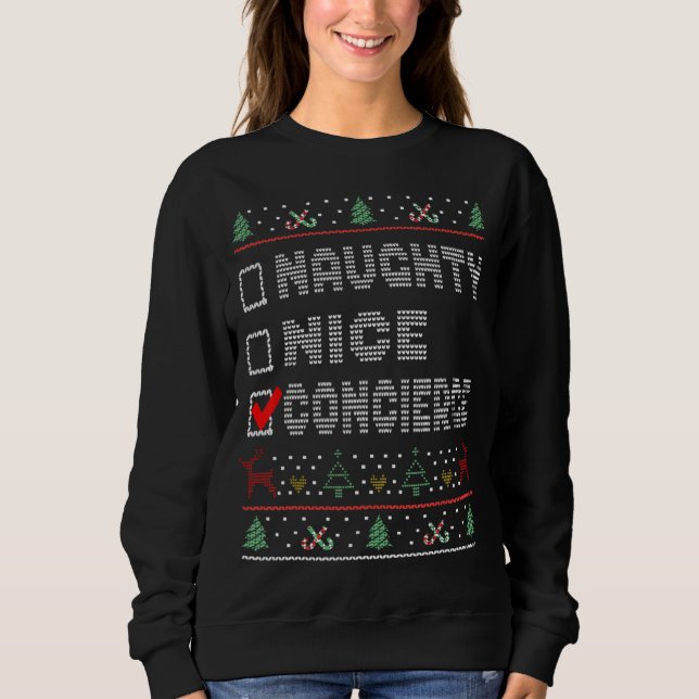 Naughty Nice Concierge Matching Christmas Group Pa Sweatshirt (Front)