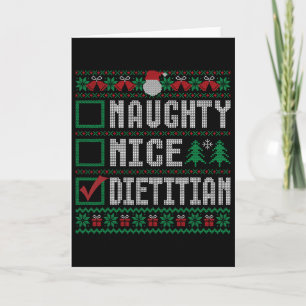 Naughty Nice Dietitian Christmas List Holiday Seas Card