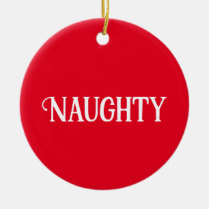 Naughty Nice Double Sided Ceramic Tree Decoration