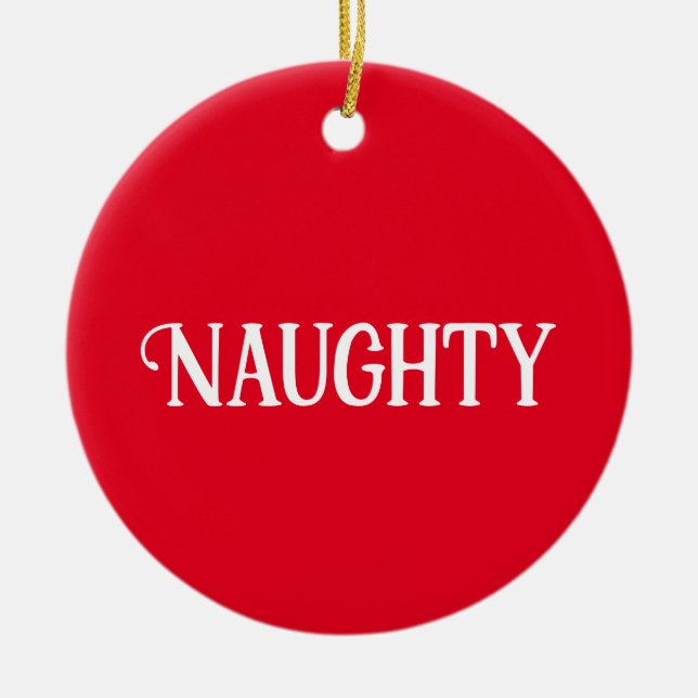 Naughty Nice Double Sided  Ceramic Tree Decoration (Front)