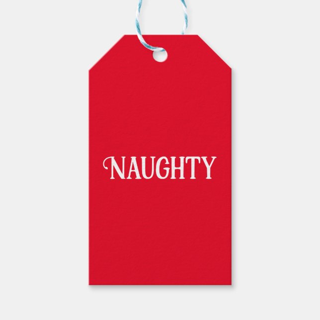 Naughty Nice Double Sided  Gift Tags (Front)