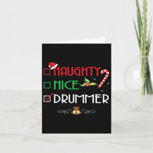 Naughty Nice Drummer Group Matching Christmas Gift Card