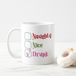 Naughty Nice Drunk Funny Holiday Christmas Mug