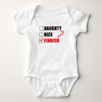 Naughty Nice Finnish Santa List Baby Bodysuit