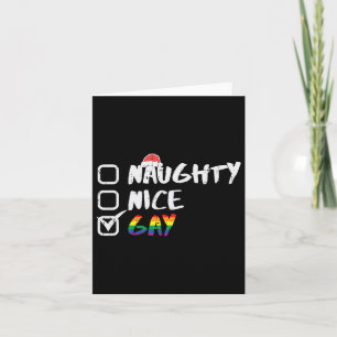 Naughty Nice Gay Rainbow Funny Gay Pride Lgbt Chri Card