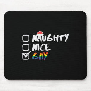 Naughty Nice Gay Rainbow Funny Gay Pride Lgbt Chri Mouse Pad