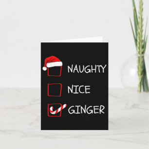 Naughty Nice Ginger Christmas Family Card