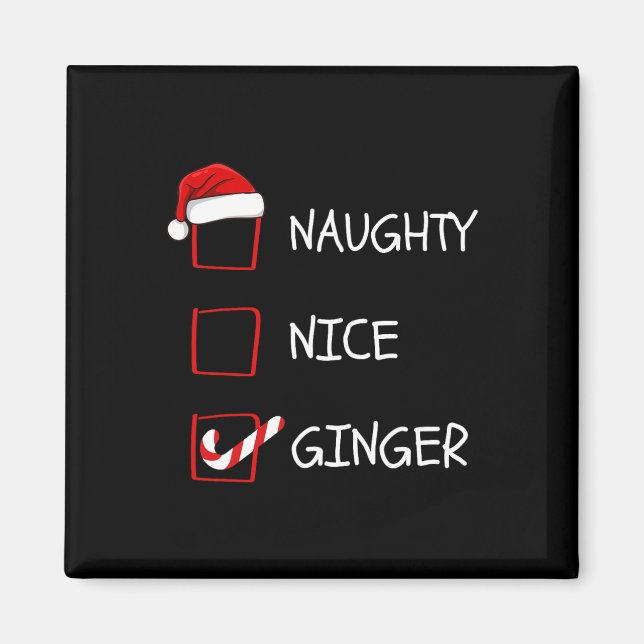 Naughty Nice Ginger Christmas List  Magnet (Front)