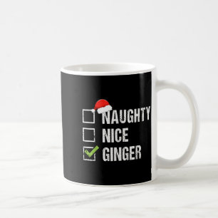 Naughty Nice Ginger Redhead Santa Hat Irish Christ Coffee Mug