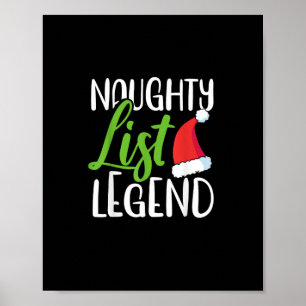 Naughty Nice Holiday List Funny Seasonal Humor  Poster