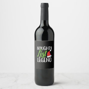 Naughty Nice Holiday List Funny Seasonal Humor Wine Label