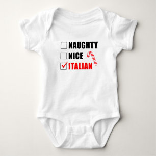 Naughty Nice Italian Santa List Baby Bodysuit