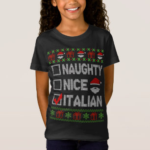 Naughty Nice Italian Xmas Santa Ugly Sweater Funny