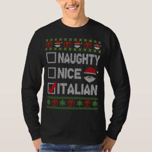 Naughty Nice Italian Xmas Santa Ugly Sweater Funny