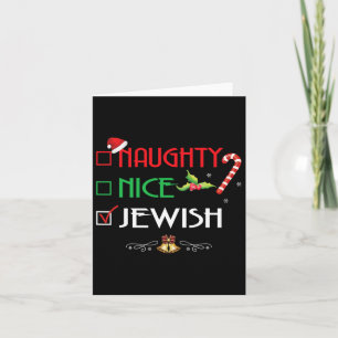 Naughty Nice Jewish Group Matching Christmas Gifts Card