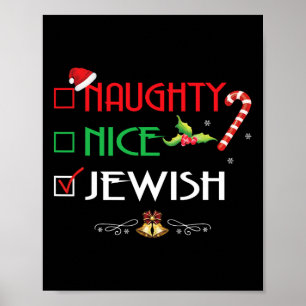Naughty Nice Jewish Group Matching Christmas Gifts Poster