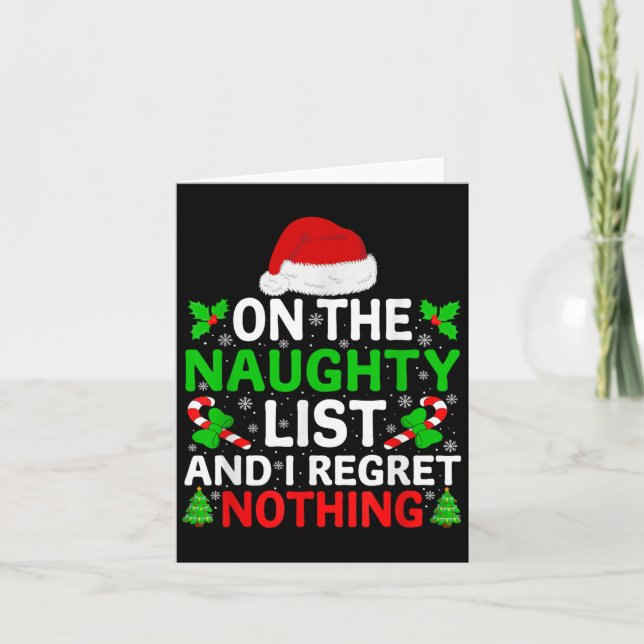 Naughty Nice List And I Regret Nothing Funny Chris Card (Front)