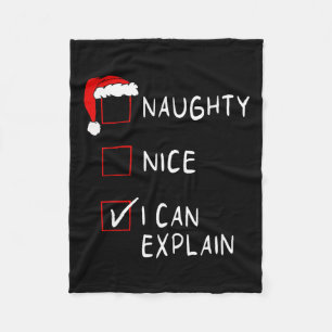 Naughty Nice List I Can Explain Xmas Men Women Chr Fleece Blanket