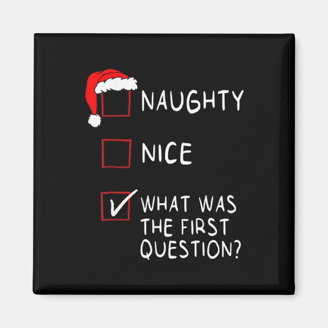 Naughty Nice List What Was The Question Men Women  Magnet (Front)