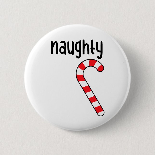 Naughty Nice Matching Couples Christmas Pyjamas  6 Cm Round Badge (Front)