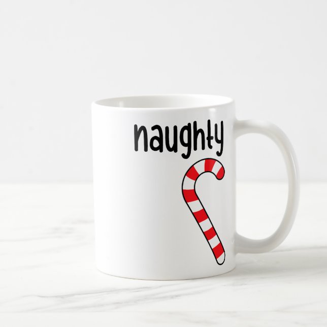 Naughty Nice Matching Couples Christmas Pyjamas  Coffee Mug (Right)
