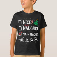 Naughty Nice Math Teacher Christmas Funny Santa Ha
