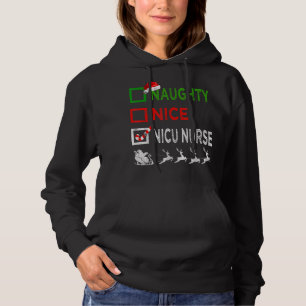 Naughty Nice Nicu Nurse Christmas Pajamas Funny Sa Hoodie