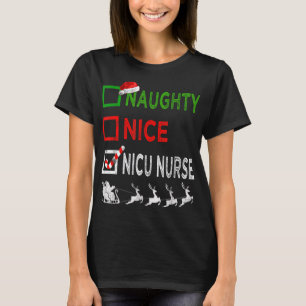 Naughty Nice Nicu Nurse Christmas Pajamas Funny Sa T-Shirt