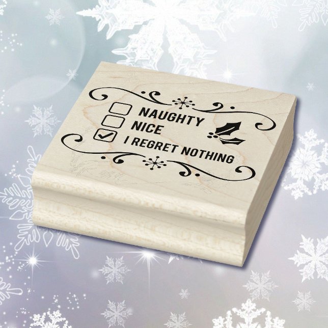 Naughty Nice No Regrets Santa's List Christmas Rubber Stamp (Creator Uploaded)
