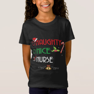 Naughty Nice Nurse Matching Christmas Pajama Xmas T-Shirt