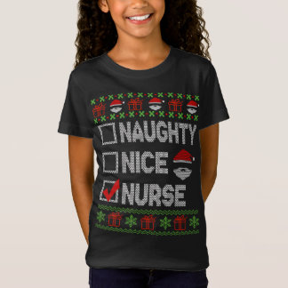 Naughty Nice Nurse Xmas Santa Ugly Sweater Funny C