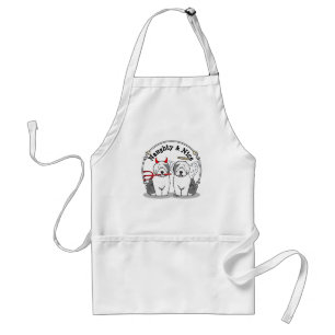 Naughty & Nice Old English Sheepdogs (Grey 1) Standard Apron