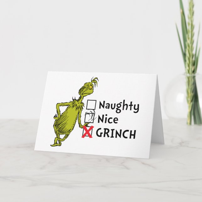 Naughty, Nice or Grinch Quote Card (Front)