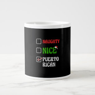 Naughty Nice Puertorican Santa Holiday Sweet  Large Coffee Mug