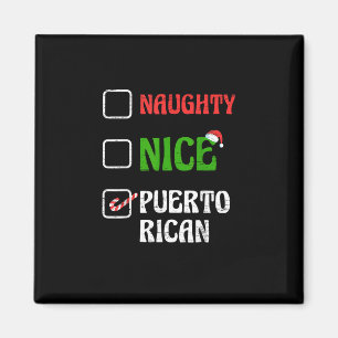 Naughty Nice Puertorican Santa Holiday Sweet Magnet