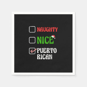 Naughty Nice Puertorican Santa Holiday Sweet  Napkin