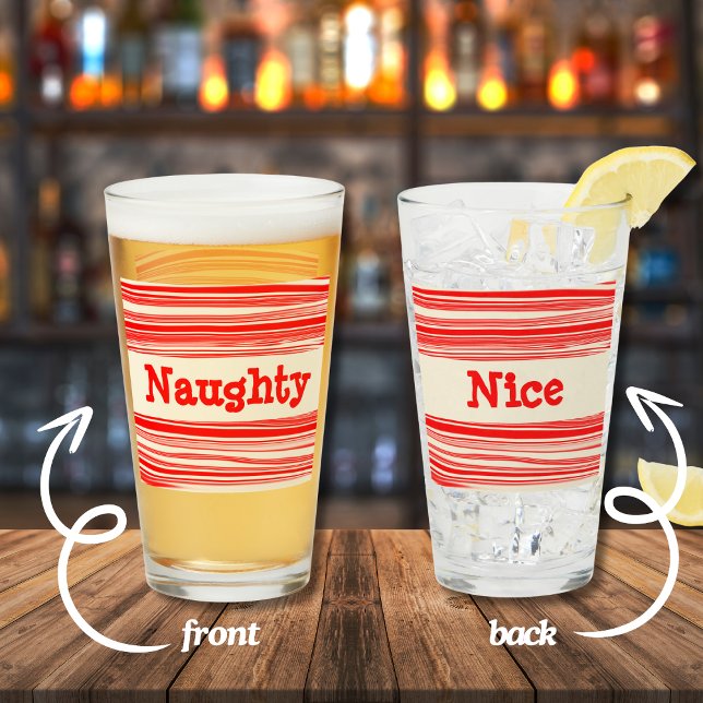 Naughty Nice Red Peppermint Candy Marbled Stripes  Glass (Creator Uploaded)