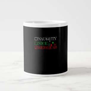 Naughty Nice Redhead Christmas Funny Holiday Large Coffee Mug
