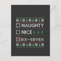 Naughty Nice Six Seven Funny 6 7 Ugly Christmas