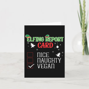 Naughty Nice Vegan Report Card Matching Christmas 