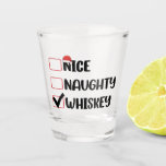 Naughty Nice Whiskey Santa Christmas List Shot Glass<br><div class="desc">Naughty Nice Whiskey Santa Christmas List</div>