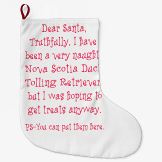 Naughty Nova Scotia Duck Tolling Retriever Large Christmas Stocking
