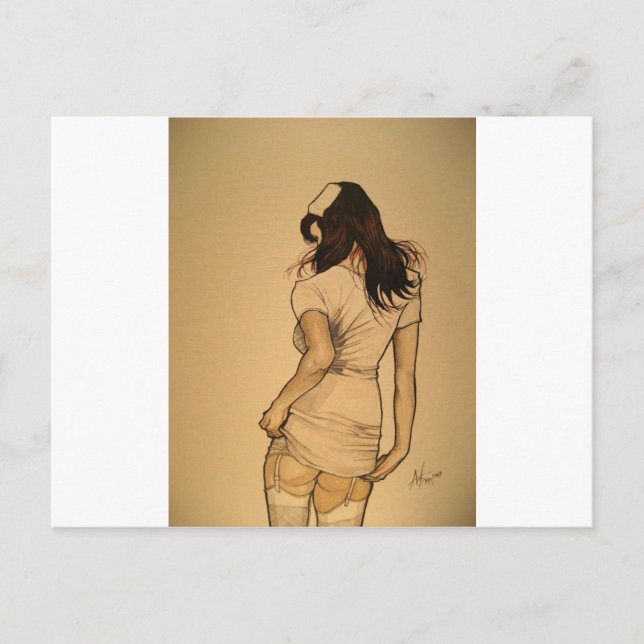 Naughty Nurse Postcard (Front)