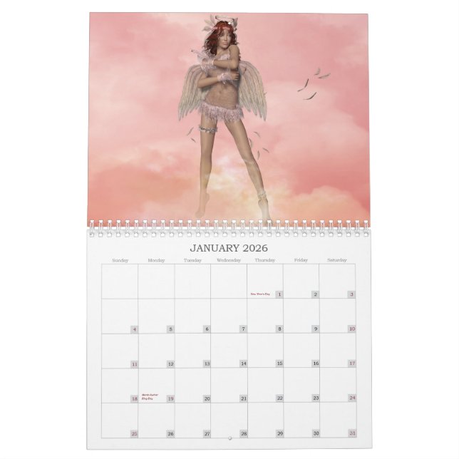 Naughty OR Nice Angels Calender Calendar (Jan 2026)
