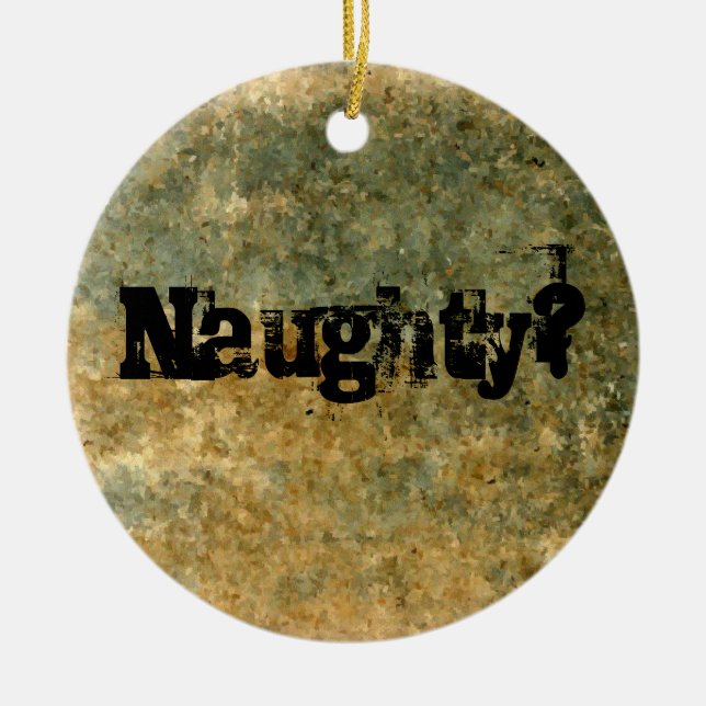 Naughty or Nice Ceramic Tree Decoration (Front)
