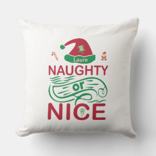  Naughty or Nice Christmas Frogs with Santa Design Cushion