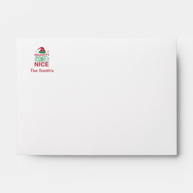  Naughty or Nice Christmas Frogs with Santa Design Envelope (Front)