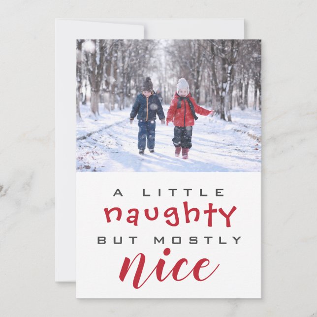 Naughty or Nice Christmas Holiday Card (Front)