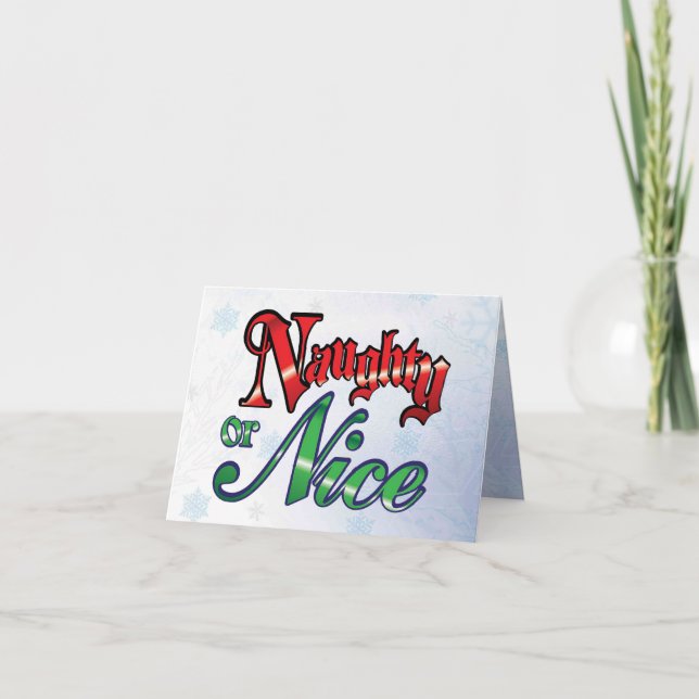 Naughty or Nice Christmas Holiday Card (Front)