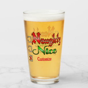 Naughty Or Nice Custom Text Edition Glass